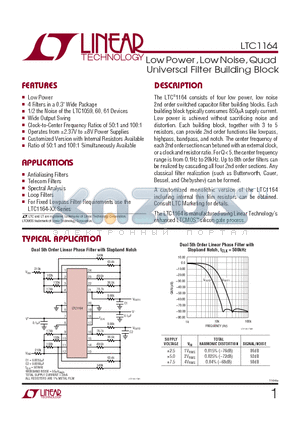 LTC1164AMJ datasheet - Low Power, Low Noise, Quad Universal Filter Building Block