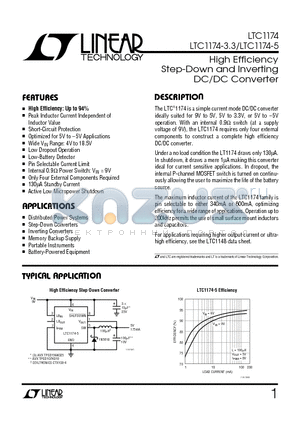 LTC1174CN8-3.3 datasheet - High Efficiency Step-Down and Inverting DC/DC Converter