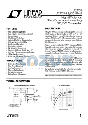LTC1174CS8-5 datasheet - High Efficiency Step-Down and Inverting DC/DC Converter