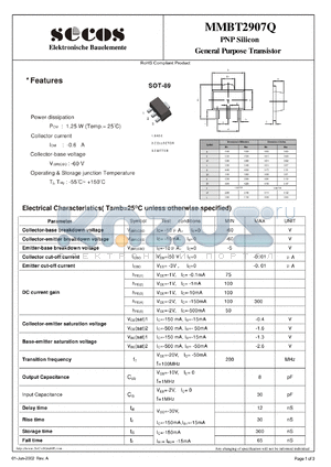 MMBT2907Q datasheet - General Purpose Transistor