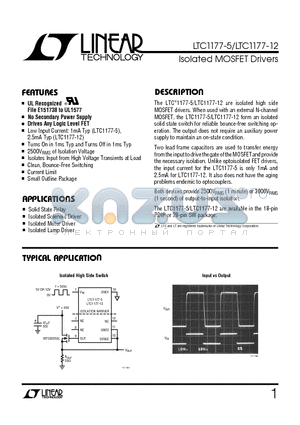 LTC1177CN-12 datasheet - Isolated MOSFET Drivers