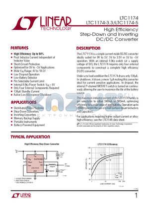 LTC1174HVCS8 datasheet - High Efficiency Step-Down and Inverting DC/DC Converter