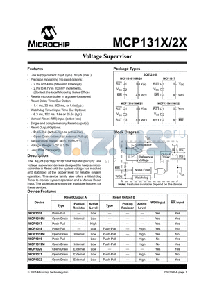 MCP1316M datasheet - Voltage Supervisor