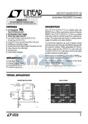 LTC1177CSW-5 datasheet - Isolated MOSFET Drivers
