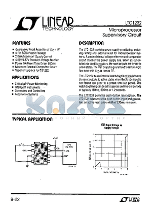 LTC1232C datasheet - Microprocessor Supervisory Circuit