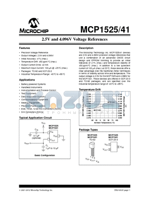 MCP1525_13 datasheet - 2.5V and 4.096V Voltage References