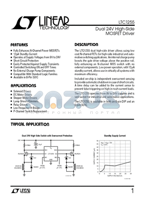 LTC1255C datasheet - Dual 24V High-Side MOSFET Driver