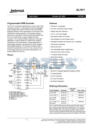 EL7571 datasheet - Programmable PWM Controller