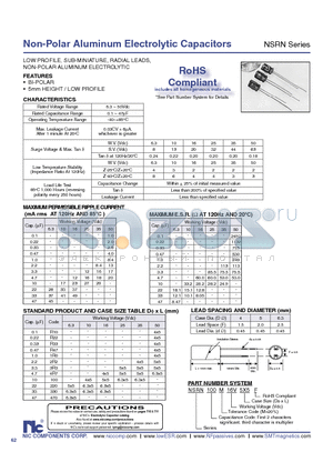 NSRNR47M50V4X5TBF datasheet - Non-Polar Aluminum Electrolytic Capacitors