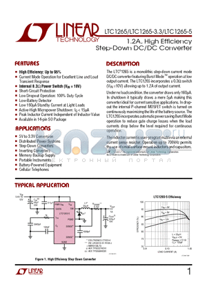 LTC1265IS datasheet - 1.2A, High Efficiency Step-Down DC/DC Converter