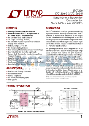 LTC1266 datasheet - Synchronous Regulator Controller for N- or P-Channel MOSFETs