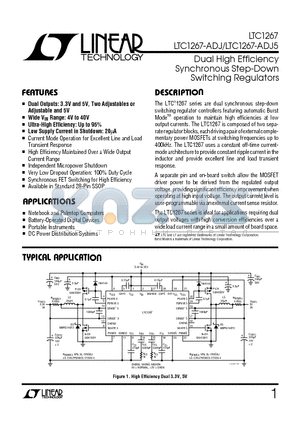 LTC1267CG-ADJ5 datasheet - Dual High Efficiency Synchronous Step-Down Switching Regulators