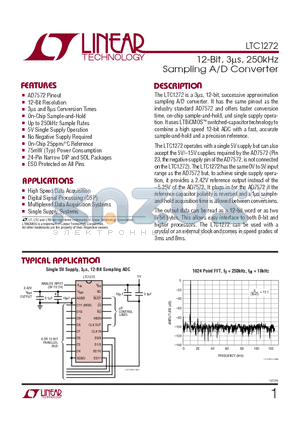 LTC1272-3ACSW datasheet - 12-Bit, 3ls, 250kHz Sampling A/D Converter