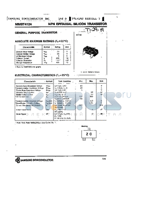 MMBT4124 datasheet - NPN (GENERAL PURPOSE TRANSISTOR)