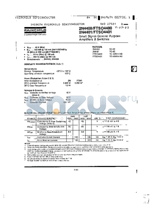 MMBT4400 datasheet - NPN General Purpose Amplifier