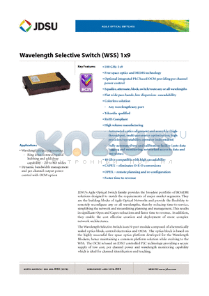 MWSWC19100J501 datasheet - Wavelength Selective Switch (WSS) 1x9