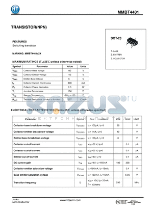 MMBT4401 datasheet - TRANSISTOR(NPN)