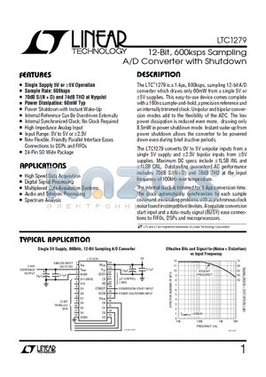 LTC1279C datasheet - 12-Bit, 600ksps Sampling A/D Converter with Shutdown