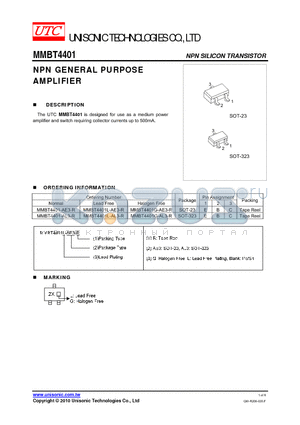 MMBT4401G-AL3-R datasheet - NPN GENERAL PURPOSE AMPLIFIER