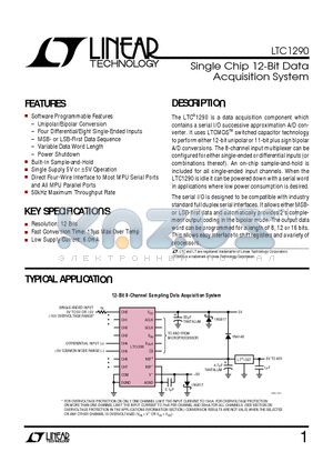 LTC1290BIJ datasheet - Single Chip 12-Bit Data Acquisition System