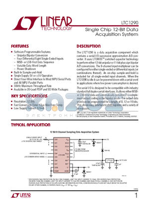 LTC1290DCSW datasheet - Single Chip 12-Bit Data Acquisition System