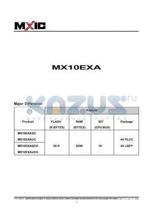 MX10EXAQCG datasheet - XA 16-bit Microcontroller Family 64K Flash/2K RAM, Watchdog, 2UARTs