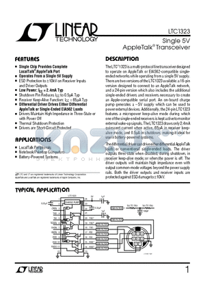 LTC1323CSW datasheet - Single 5V AppleTalk Transceiver