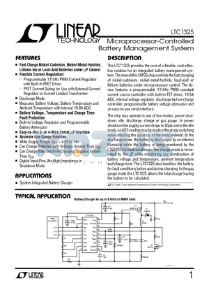 LTC1325CSW datasheet - Microprocessor-Controlled Battery Management System