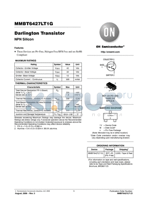 MMBT6427LT1G datasheet - Darlington Transistor