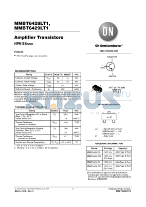 MMBT6428LT1 datasheet - Amplifier Transistors NPN Silicon