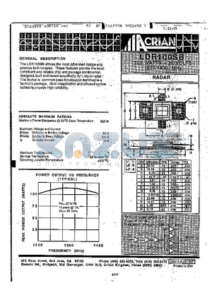 LDR100SB datasheet - 100 WATTS 36 VOLTS