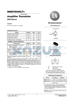 MMBT8099LT1G datasheet - Amplifier Transistor NPN Silicon