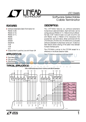 LTC1344ACG datasheet - Software-Selectable Cable Terminator
