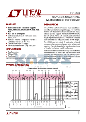 LTC1343IGW datasheet - Software-Selectable Multiprotocol Transceiver