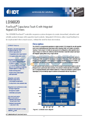 LDS6020 datasheet - PureTouch Capacitance Touch IC with Integrated Keypad LED Drivers