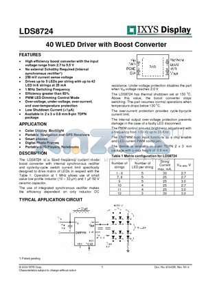 LDS8724008T2-200 datasheet - 40 WLED Driver with Boost Converter