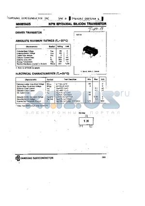 MMBTA05 datasheet - NPN (DRIVER TRANSISTOR)