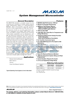 MAX31782 datasheet - System Management Microcontroller