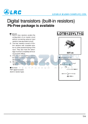 LDTB123YLT1G datasheet - Digital transistors