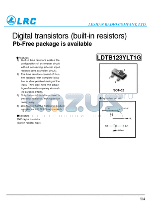 LDTB123YLT3G datasheet - Digital transistors