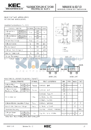 MMBTA42 datasheet - EPITAXIAL PLANAR NPN TRANSISTOR (HIGH VOLTAGE, TELEPHONE)