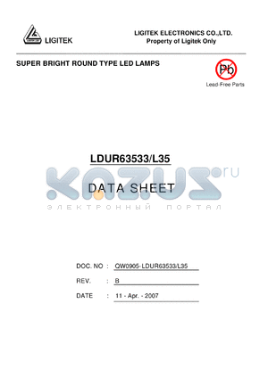 LDUR63533-L35 datasheet - SUPER BRIGHT ROUND TYPE LED LAMPS
