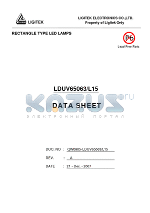 LDUV65063-L15 datasheet - RECTANGLE TYPE LED LAMPS