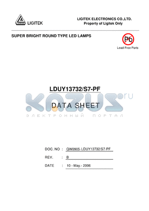 LDUY13732-S7-PF datasheet - SUPER BRIGHT ROUND TYPE LED LAMPS