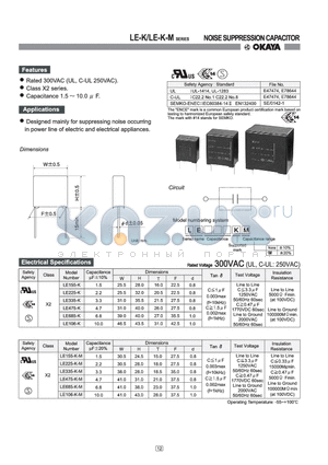 LE106-K-M datasheet - NOISE SUPPRESSION CAPACITOR