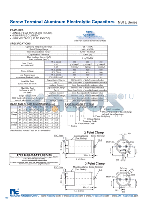 NSTL103M350V64X141F datasheet - Screw Terminal Aluminum Electrolytic Capacitors