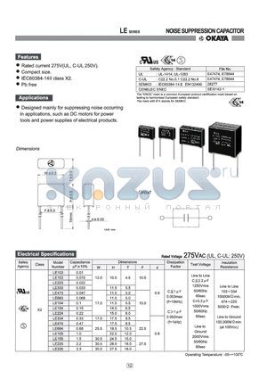 LE105 datasheet - NOISE SUPPRESSION CAPACITOR