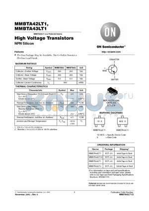 MMBTA43LT1 datasheet - High Voltage Transistors(NPN Silicon)