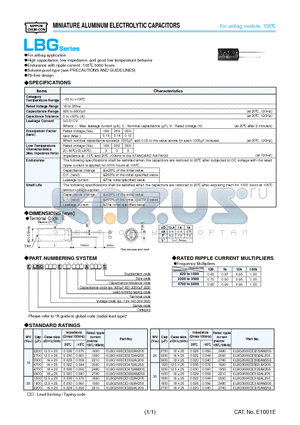 ELBG350ESS272AM25S datasheet - MINIATURE ALUMINUM ELECTROLYTIC CAPACITORS