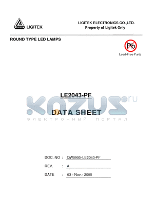 LE2043-PF datasheet - ROUND TYPE LED LAMPS